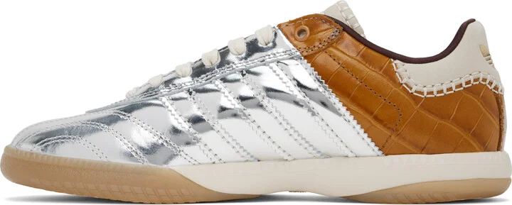 Wales Bonner Silver & Brown adidas Originals Edition MN Samba Sneakers - Image 3