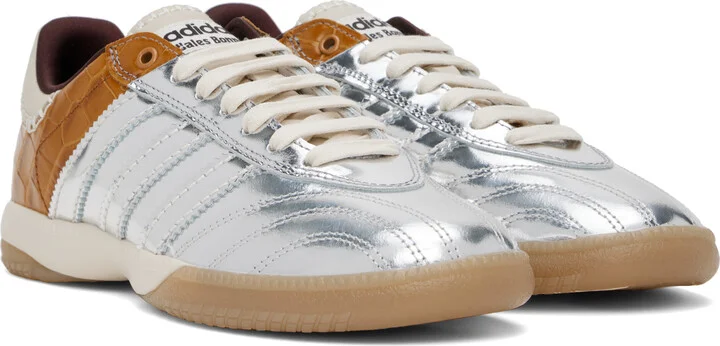 Wales Bonner Silver & Brown adidas Originals Edition MN Samba Sneakers - Image 4