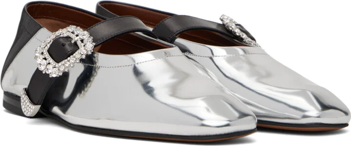 Wales Bonner Silver Glide Ballerina Flats - Image 4