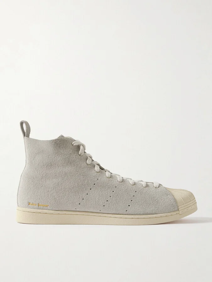 + Wales Bonner Superstar Hi Perforated Suede High-Top Sneakers