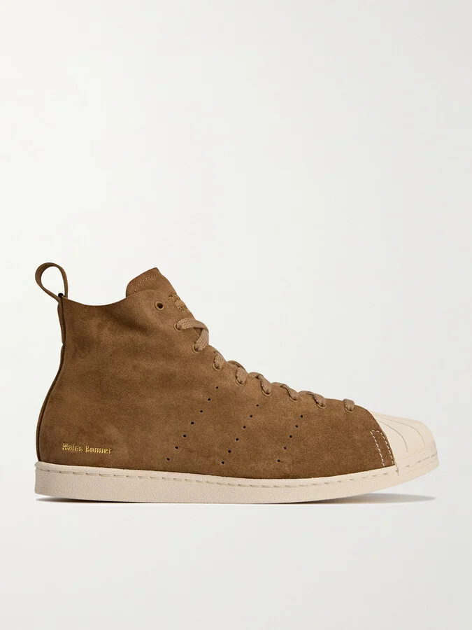 + Wales Bonner Superstar Hi Perforated Suede High-Top Sneakers