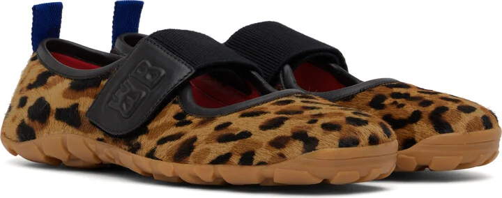 Wales Bonner Tan & Brown Mary Jane Flat Sneakers - Image 4
