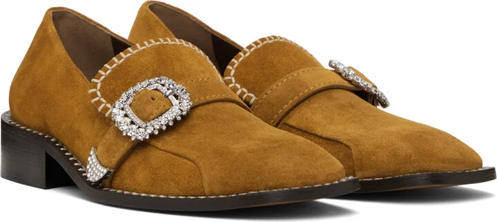Wales Bonner Tan Buckle Loafers - Image 4