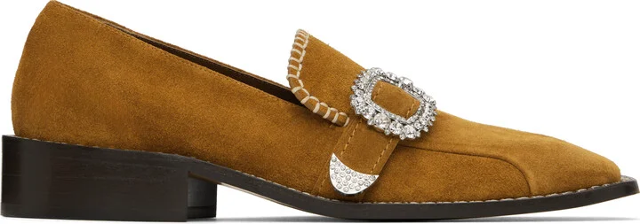 Wales Bonner Tan Buckle Loafers