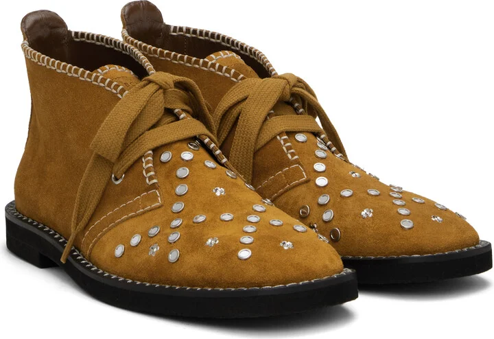 Wales Bonner Tan Desert Lace Studs Boots - Image 4