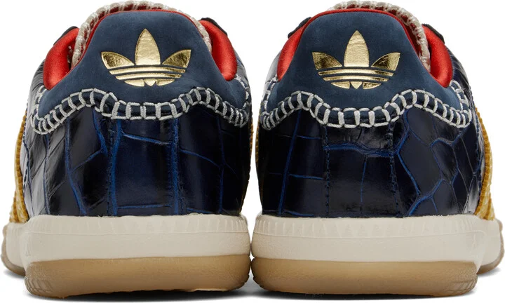 Wales Bonner Yellow & Navy adidas Originals Edition MN Samba Sneakers - Image 2
