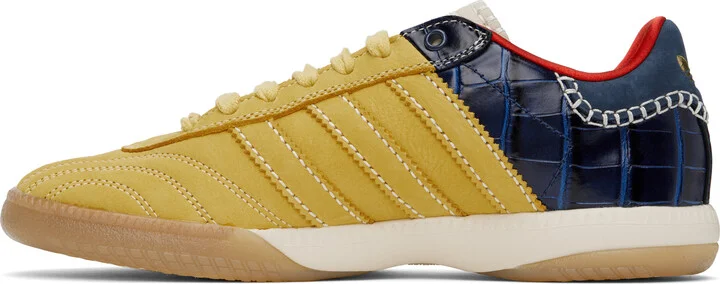 Wales Bonner Yellow & Navy adidas Originals Edition MN Samba Sneakers - Image 3
