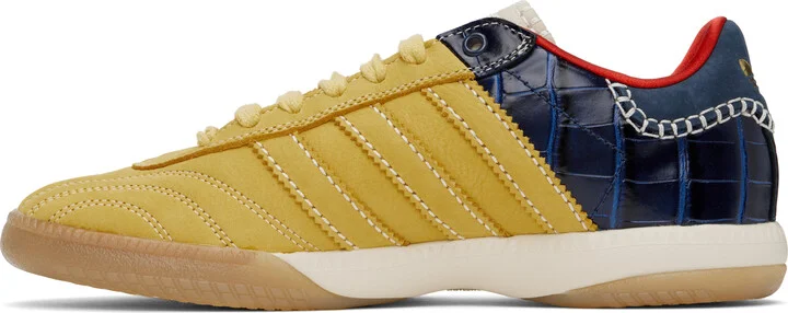 Wales Bonner Yellow & Navy adidas Originals Edition MN Samba Sneakers - Image 3