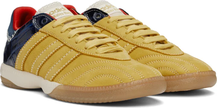 Wales Bonner Yellow & Navy adidas Originals Edition MN Samba Sneakers - Image 4