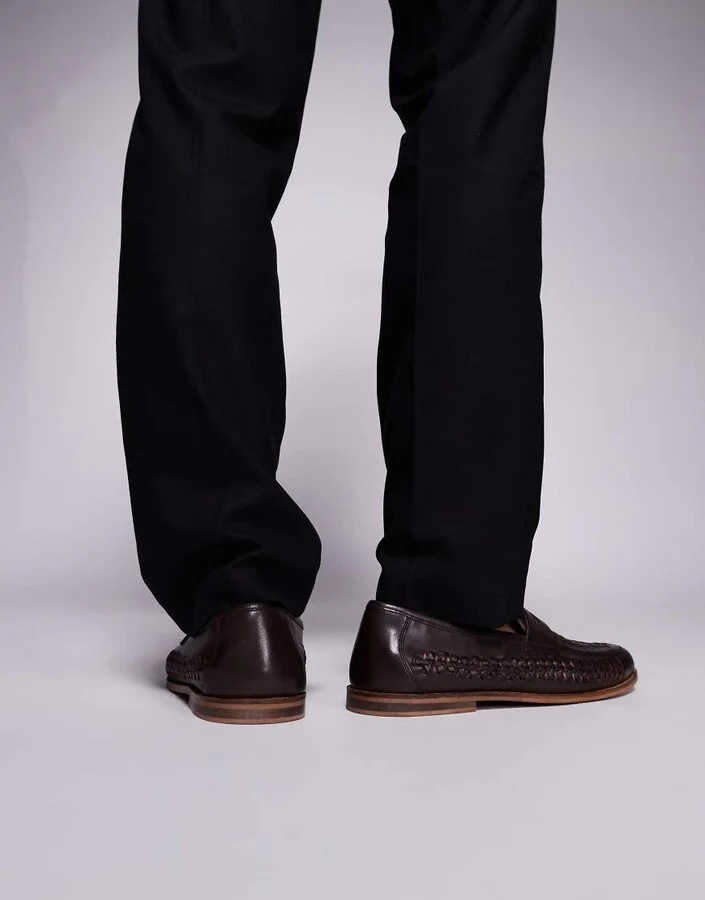 Walk London Arrow penny loafers in brown leather - Image 4
