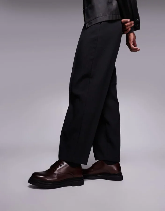 Walk London Brooklyn Derby shoes in brown leather - Image 2