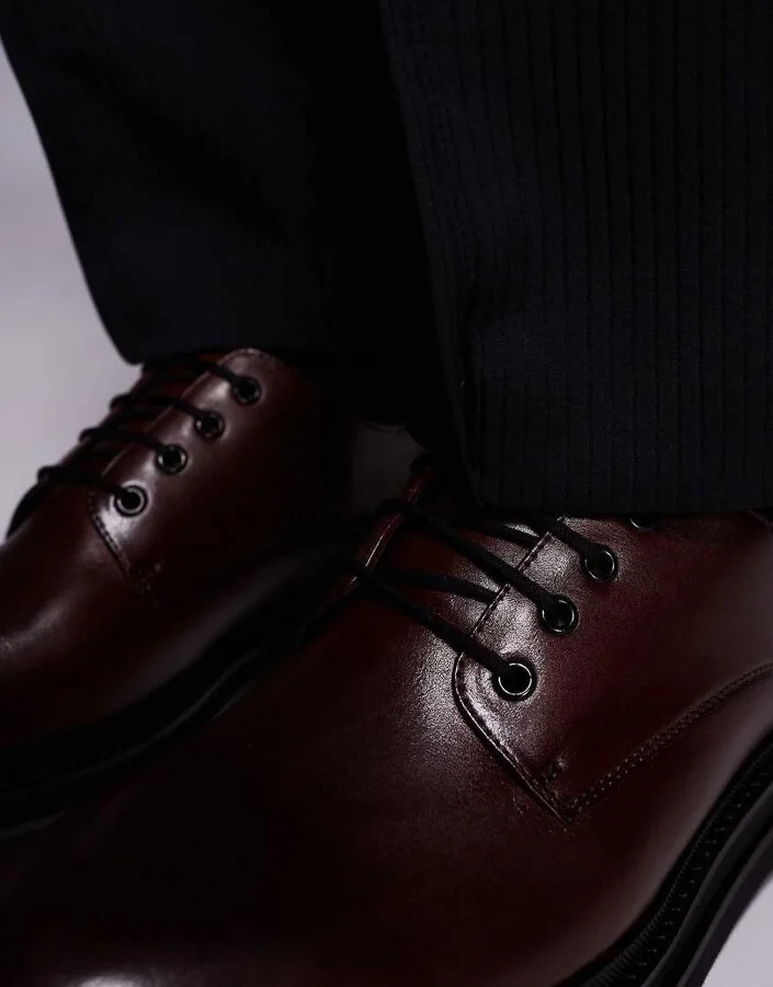 Walk London Brooklyn Derby shoes in brown leather - Image 3
