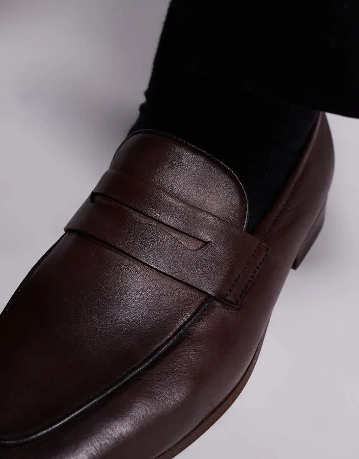 Walk London Capri saddle loafers in brown leather - Image 2