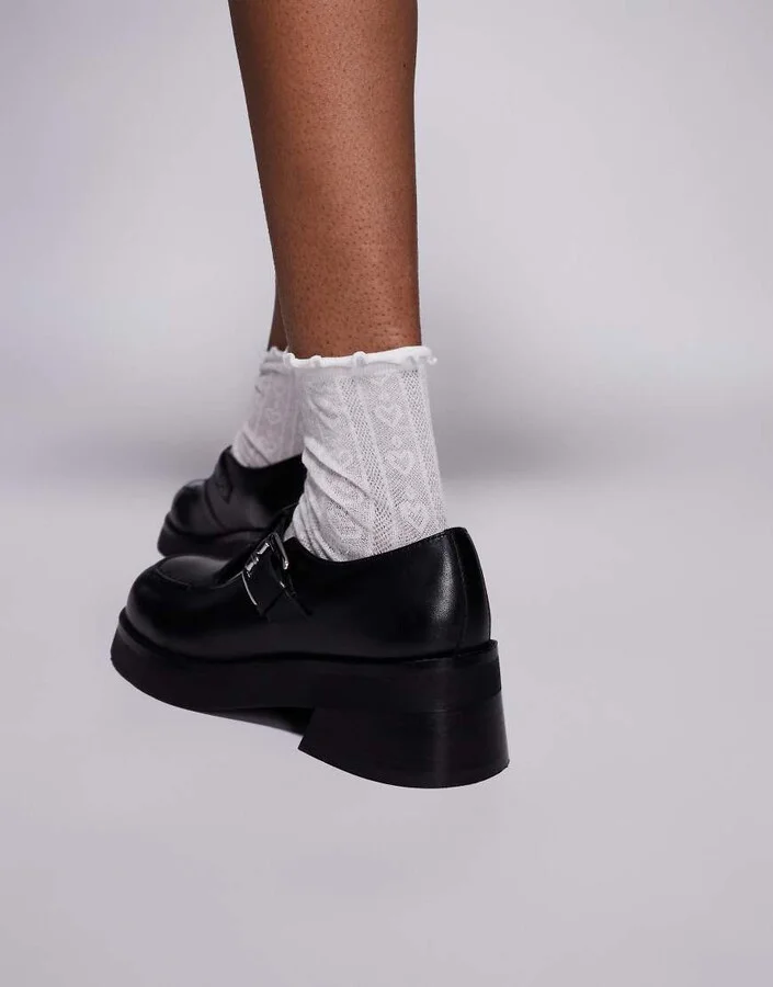 Walk London Cheryl buckle shoes in black leather - Image 2