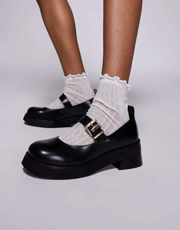 Walk London Cheryl mary janes in smooth black leather - Image 3