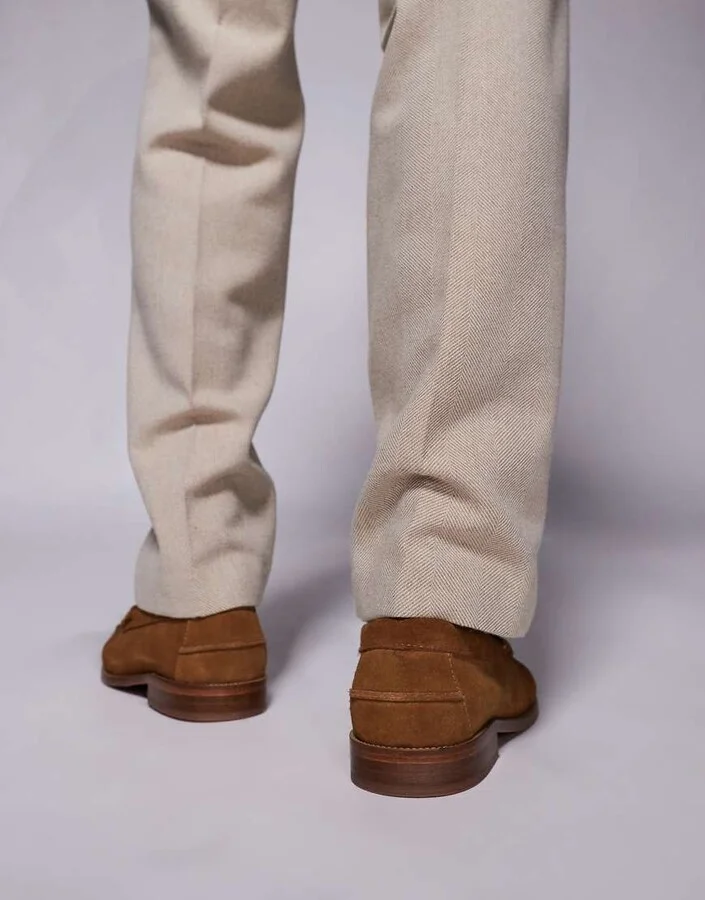 Walk London Dalston penny loafers in tan suede - Image 2