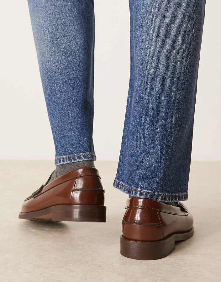 Walk London Dalston trim loafers in tan - Image 3