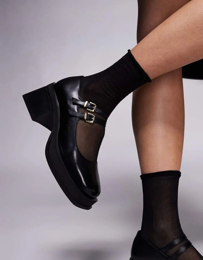 Walk London Liley Mary Janes In Black Leather - Image 4