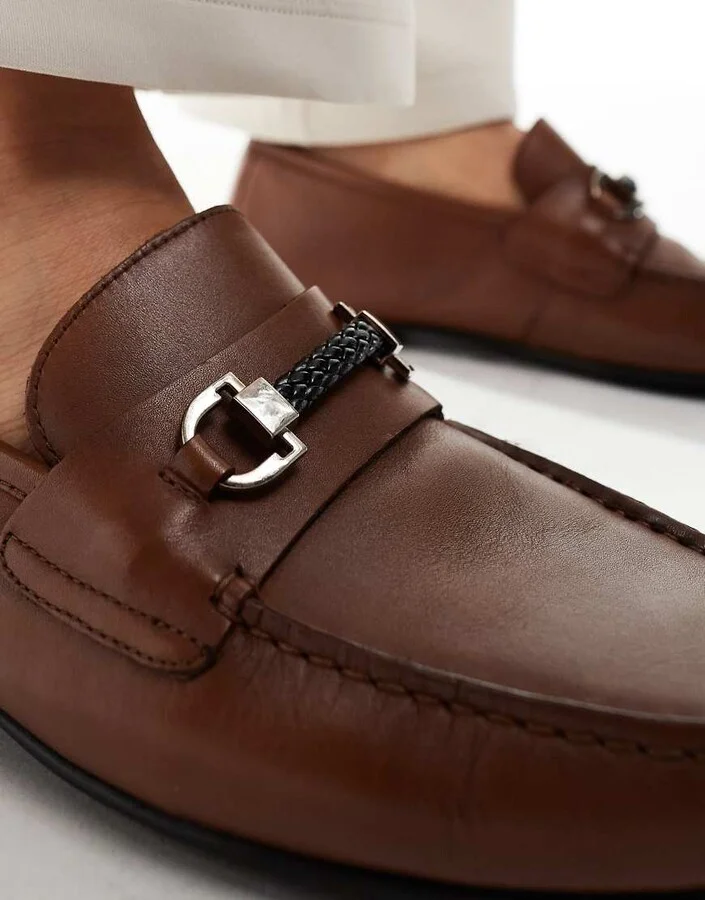 Walk London Luigi Rope Loafers In Tan Leather - Image 4