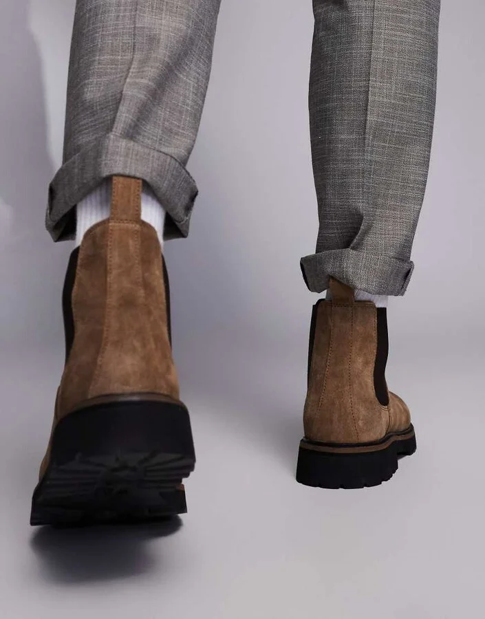 Walk London Mayfair chelsea boot in tan suede - Image 4