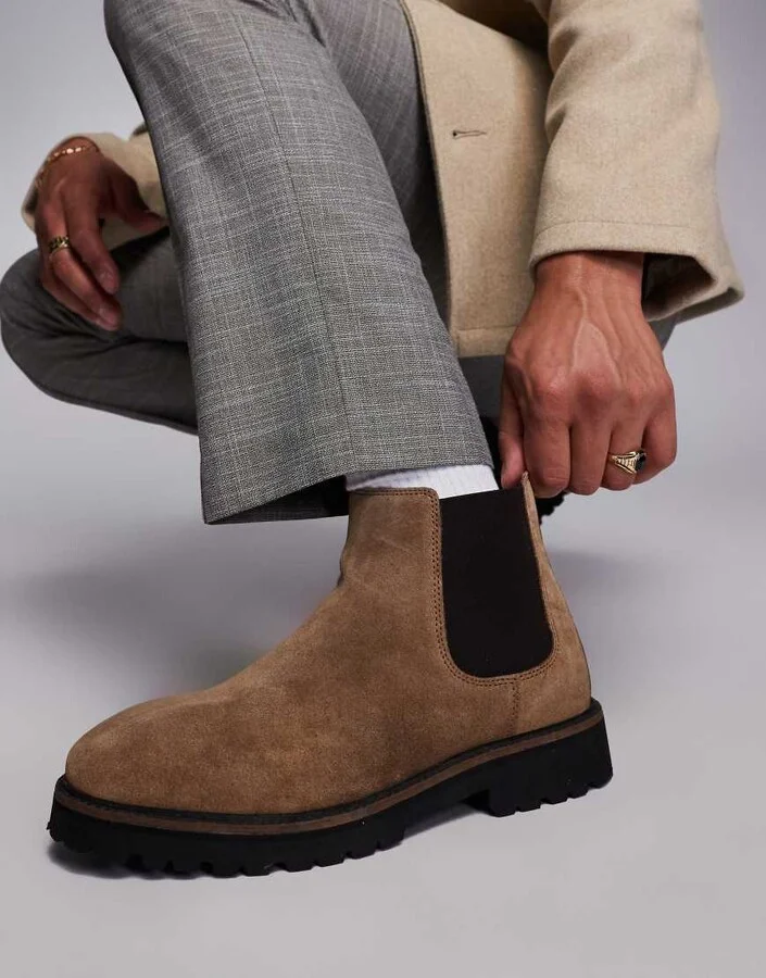 Walk London Mayfair chelsea boot in tan suede