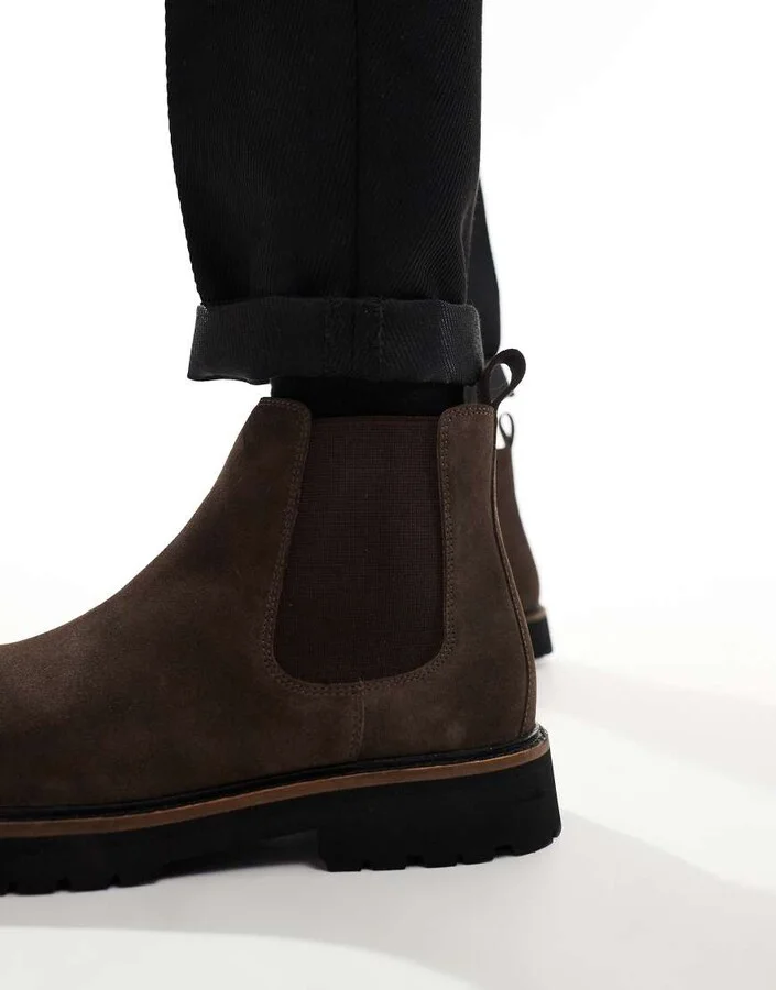 Walk London Mayfair Chelsea boots in brown suede - Image 4