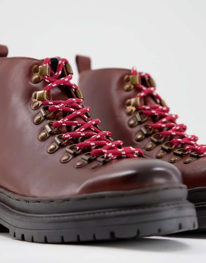 Walk London premium hiker boots in brown leather - Image 3