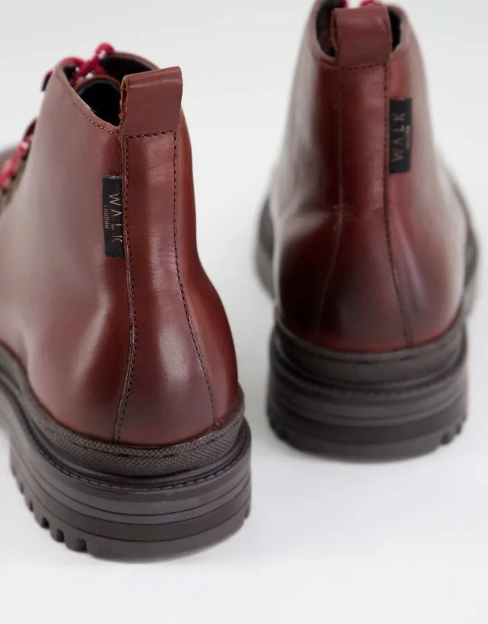 Walk London premium hiker boots in brown leather - Image 4