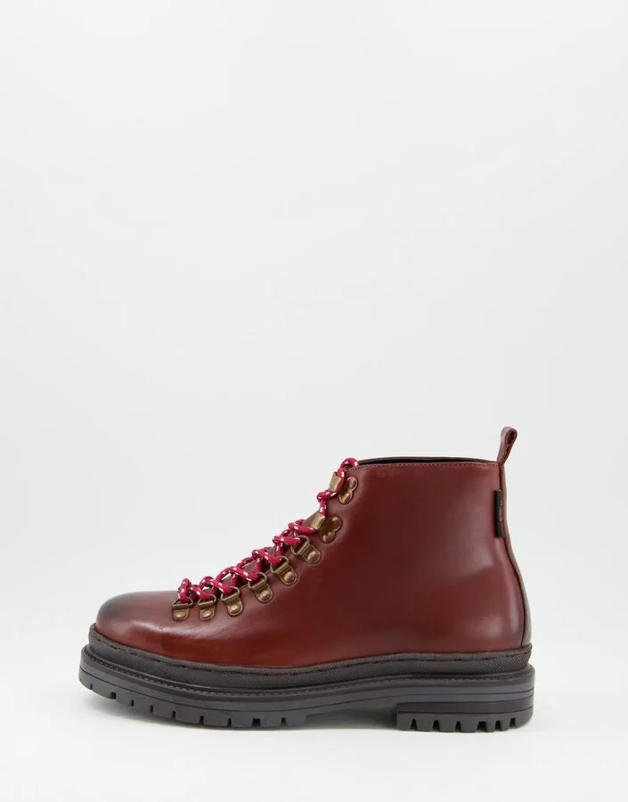 Walk London premium hiker boots in brown leather