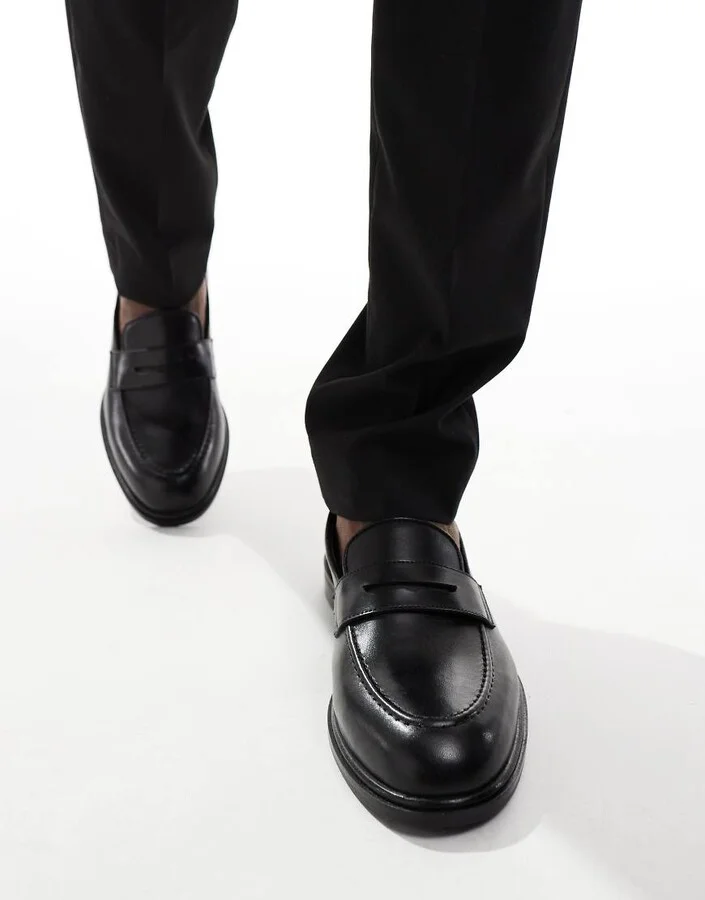 Walk London Putney saddle loafer in black leather - Image 3