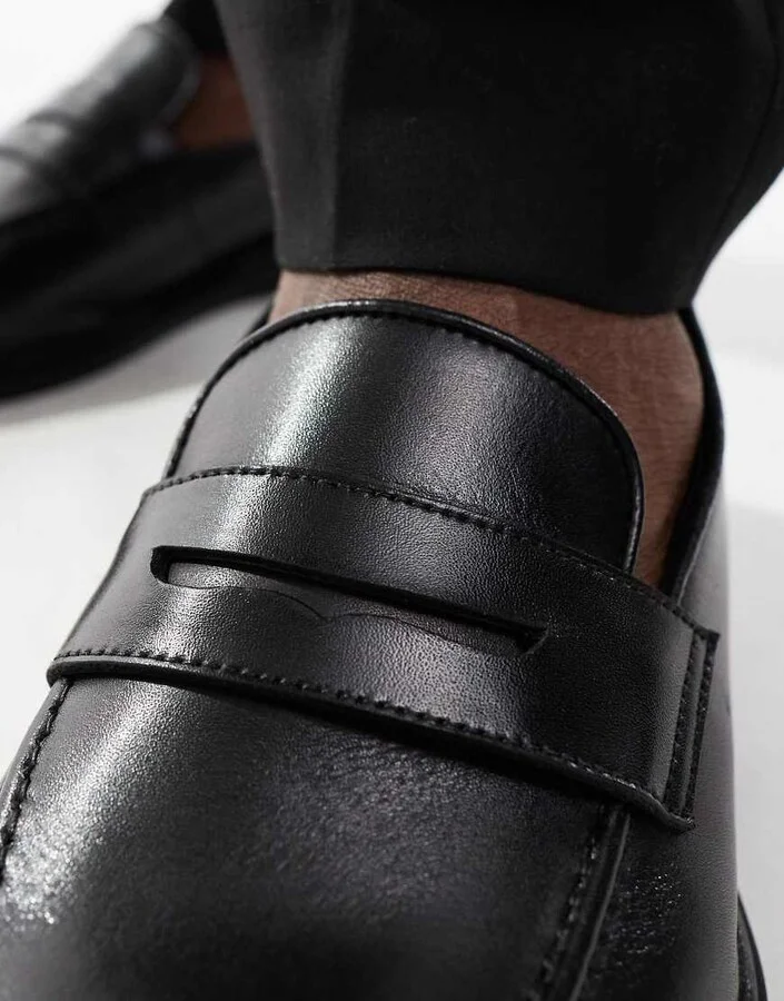 Walk London Putney saddle loafer in black leather - Image 4