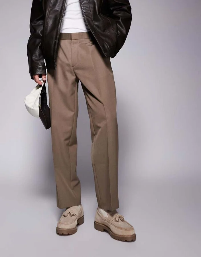 Walk London Sean tassel loafers in stone suede - Image 3