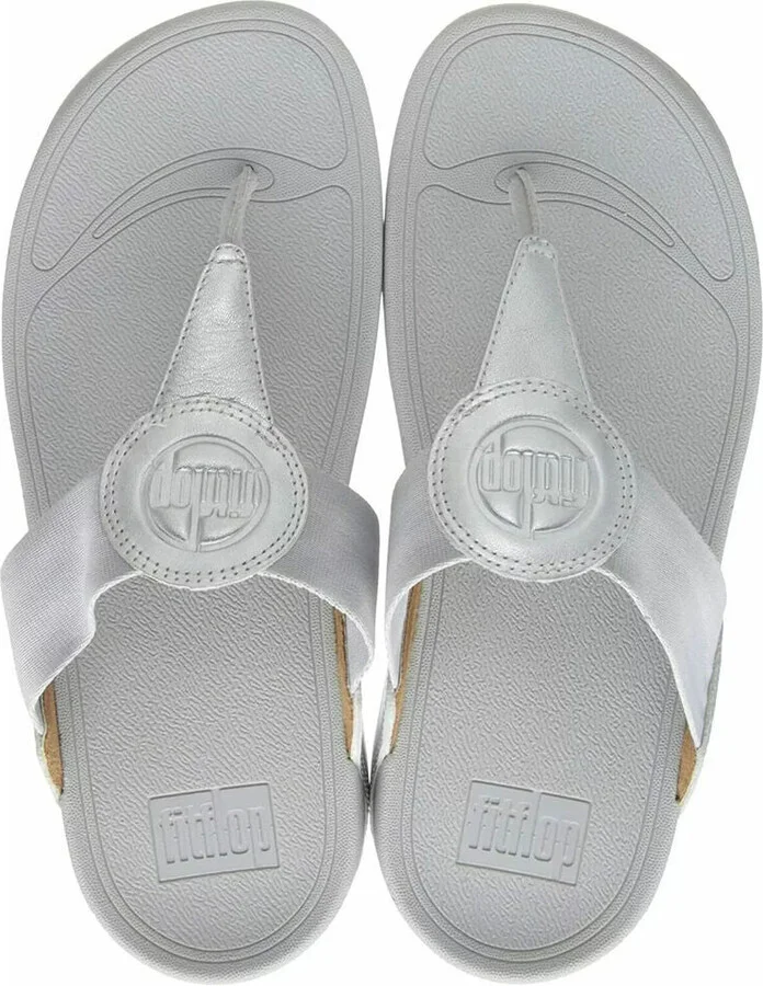 Walkstar DX4-011 Toe Post Sandals Women's Silver Slip-On Wedge Comfort