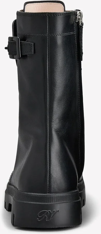 Walky Viv' Strass Buckle Lace-Up Boots in Leather - Image 2