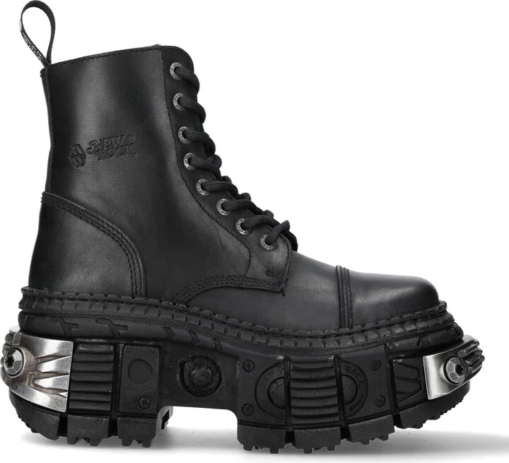 WALL083C-S4 Boots Leather Platform Gothic