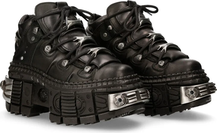 WALL106-S10 Boots Leather Platform Gothic