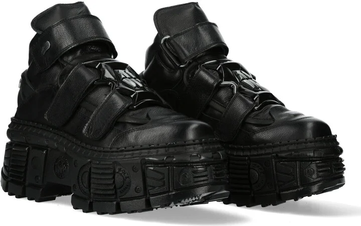 WALL285-S2 Boots Punk Metallic Leather Gothic