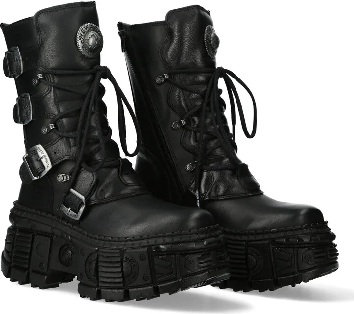 WALL373-S5 Boots Punk Leather Platform Gothic