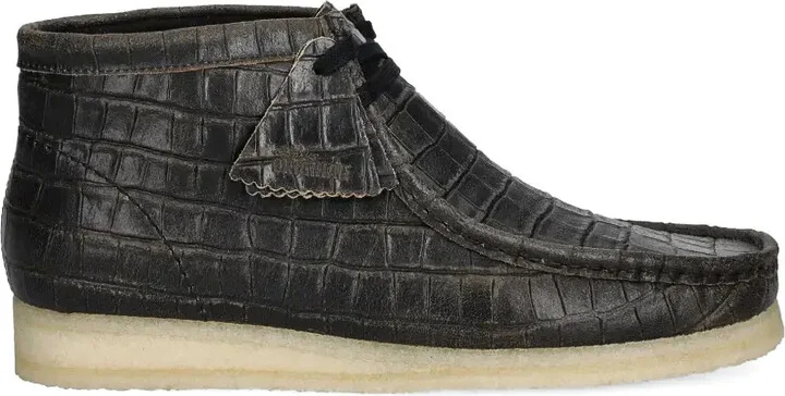 Wallabee "Black Croc Distress" desert boots