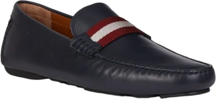 Waltec Men's 6198385 Navy Blue Leather Loafer