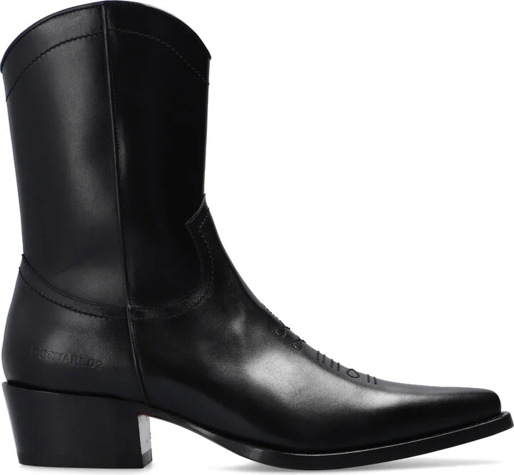 ‘Wanderer’ Leather Ankle Boots, , - Black