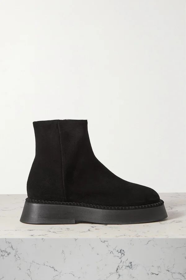 WANDLER - Rosa Suede Ankle Boots - Black