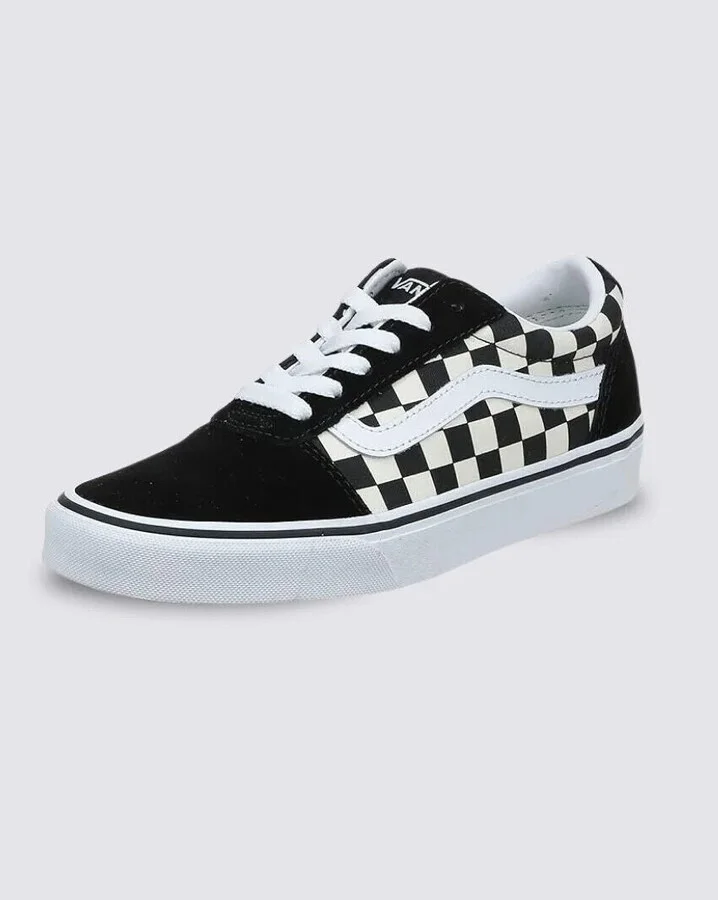 Ward VA3IUN5GX Sneakers Women's Black White Checkered Canvas Skate Shoes