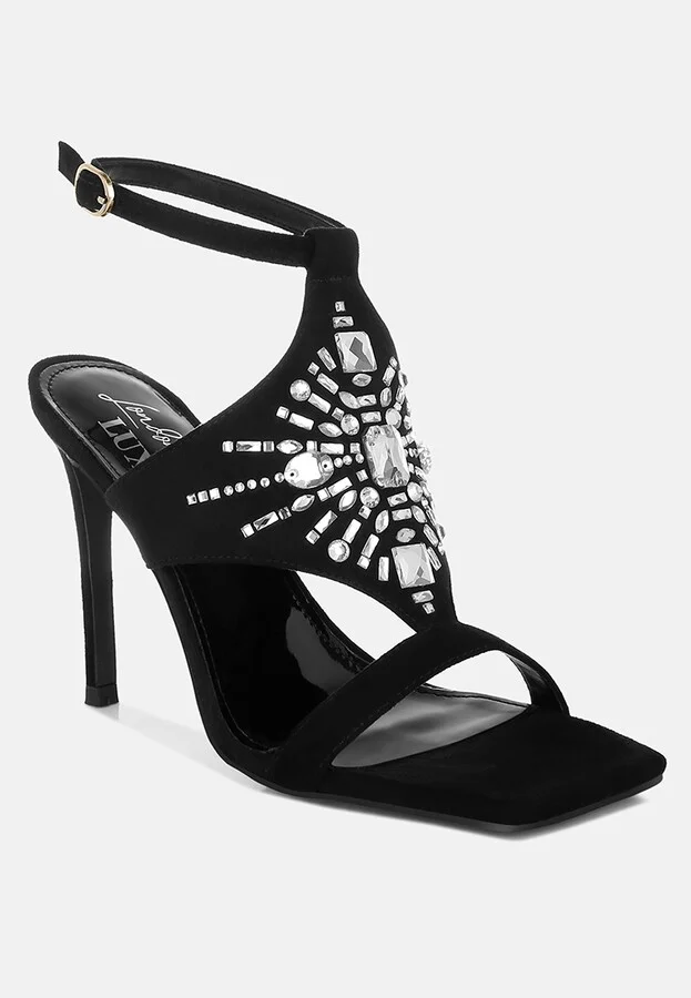Warda Jeweled Shiny Stiletto Heels - Image 3