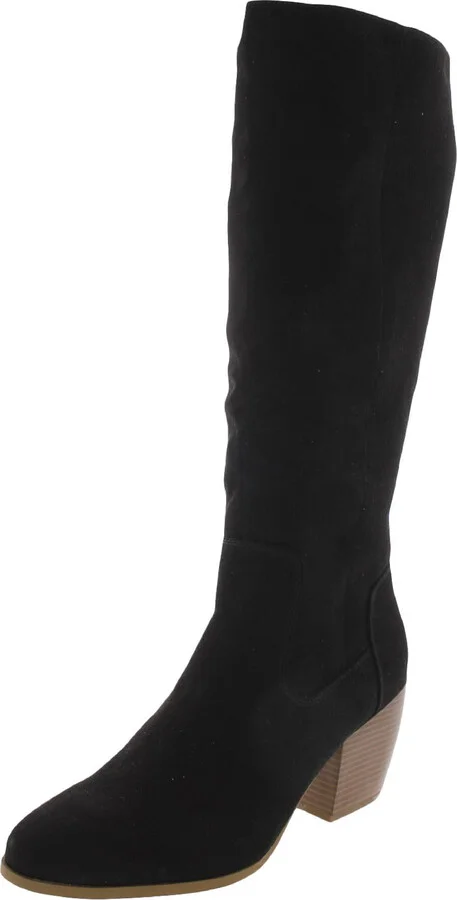 Warrda Womens Faux Suede Zip Up Mid-Calf Boots