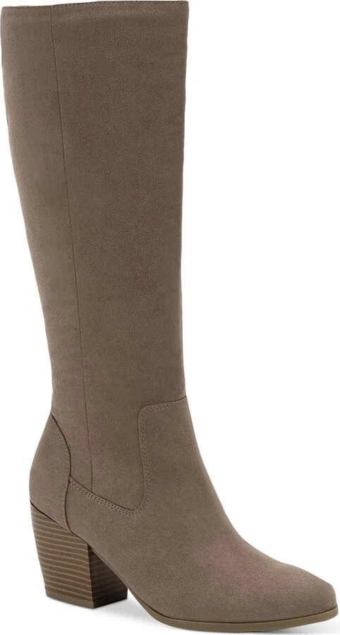 Warrda Womens Pull On Pointed Toe Mid-Calf Boots