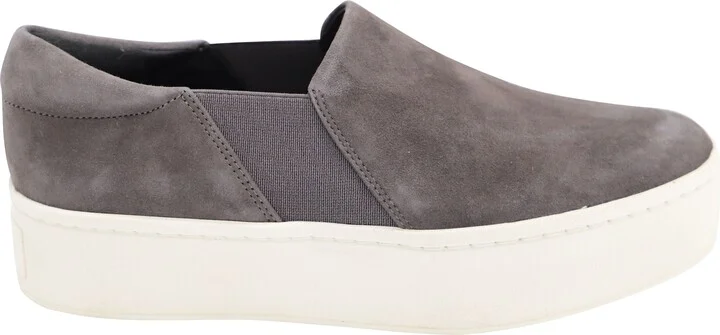 Warren-Eco Platform Slip On Sneakers in Grey Suede