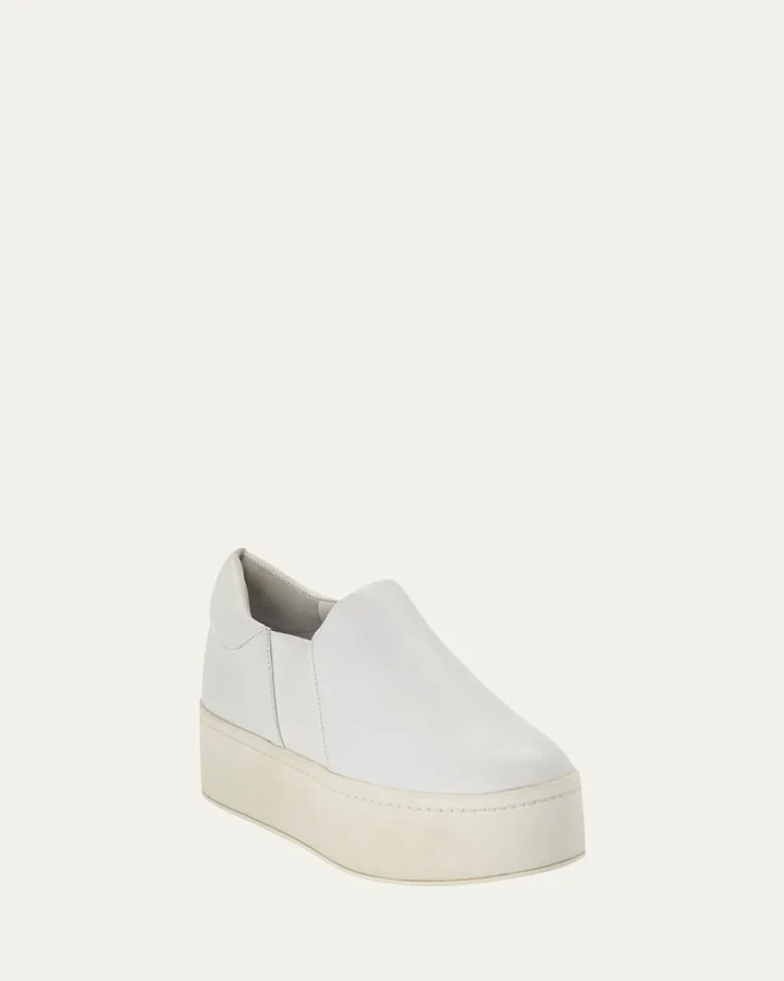 Warren Leather Platform Skate Sneakers, Plaster White - Image 3