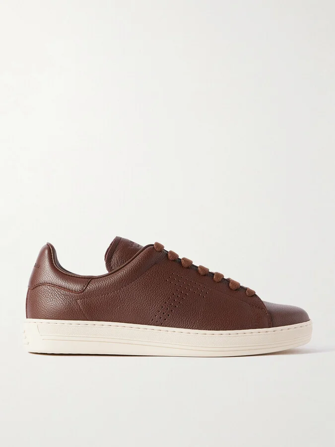 Warwick Perforated Full-Grain Leather Sneakers
