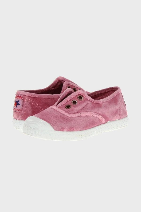Washed Pink Canvas Laceless Sneaker